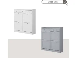Vicco Basculante de sapatos cinza 100x22x99.5 vitto^ Móvel De Arrumação|Sapateira