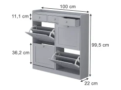 Vicco Basculante de sapatos cinza 100x22x99.5 vitto^ Móvel De Arrumação|Sapateira