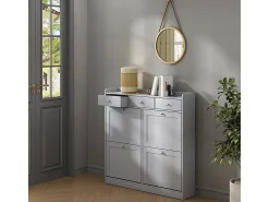 Vicco Basculante de sapatos cinza 100x22x99.5 vitto^ Móvel De Arrumação|Sapateira