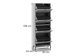 Clearance Vicco Basculante de sapatos cinza 60x24x168 eliza Cinzento