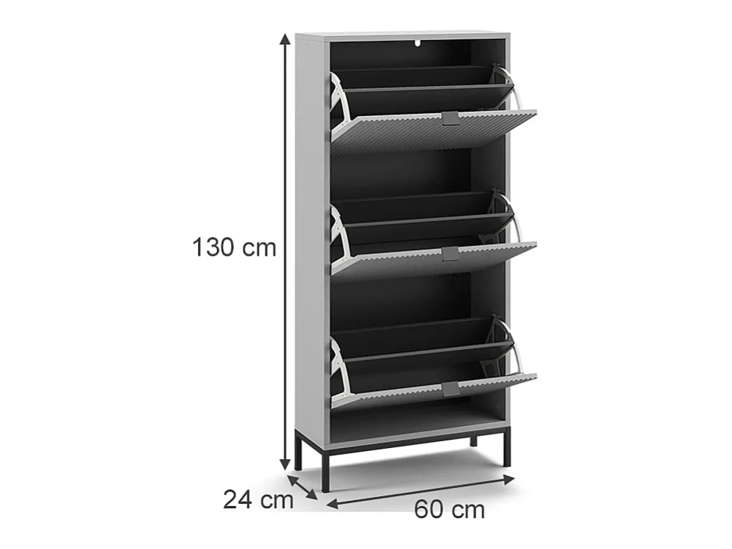 Best Vicco Basculante de sapatos cinza 60x24x130 eliza Cinzento