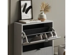 Vicco Basculante de sapatos cinza 60x24x92 eliza^ Móvel De Arrumação|Sapateira