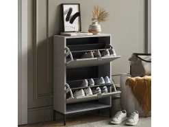 Vicco Basculante de sapatos cinza 60x24x92 eliza^ Móvel De Arrumação|Sapateira