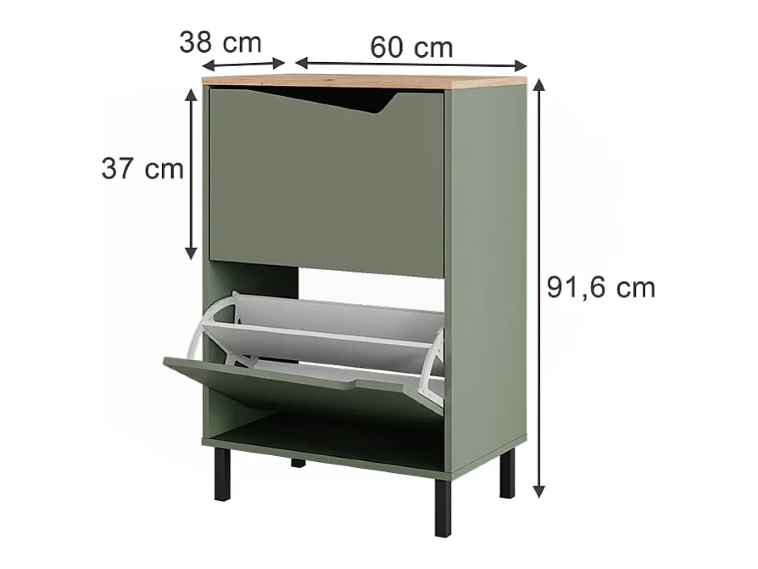 Vicco Basculante de sapatos grün/artisan 60x38x91.6 marelle^ Móvel De Arrumação|Sapateira