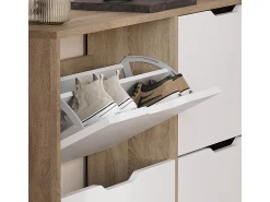 Móvel De Arrumação|Sapateira*Vicco Basculante de sapatos sonoma/branco 116.6x22x72.5 luca Natural claro