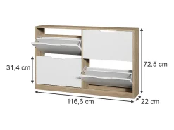 Móvel De Arrumação|Sapateira*Vicco Basculante de sapatos sonoma/branco 116.6x22x72.5 luca Natural claro