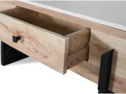 Mesa De Centro|Giner y colomer Base da mesa em madeira de acácia e mármore branco. Castanho