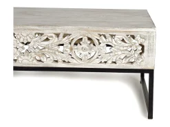 Mesa De Centro*Giner y colomer Base da mesa em madeira maciça e pés em metal antigo. Branco