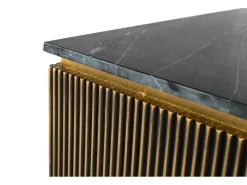 Mesa De Centro*Giner y colomer Base da mesa em madeira revestida com bronze e tampo em mármore Dourado