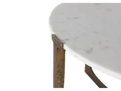 Mesa De Centro*Giner y colomer Base de mesa com estrutura metálica e tampo de mármore Dourado