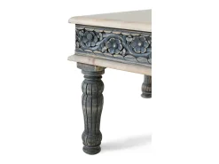 Mesa De Centro|Giner y colomer Base de mesa em madeira manguier com base em fer fabriquée à la main Azul