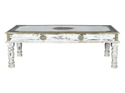 Mesa De Centro|Giner y colomer Base de mesa em manguier blanc vieilli Branco
