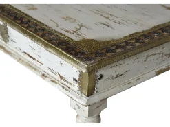 Mesa De Centro|Giner y colomer Base de mesa em manguier blanc vieilli Branco