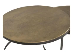 Mesa De Centro|Giner y colomer Base de mesa plateau bronze et pieds métal doré Multicor
