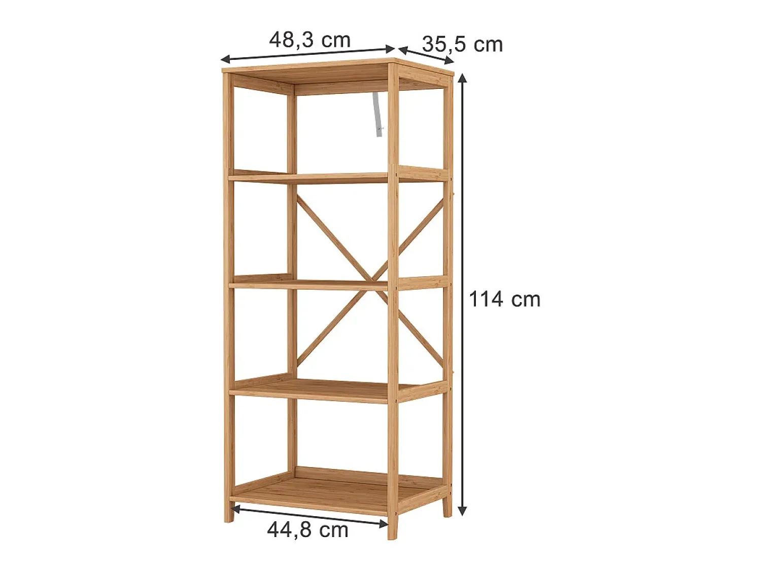 Prateleira*Vicco Bücherregal bambu 48.3x35.5x114 novaro Natural claro