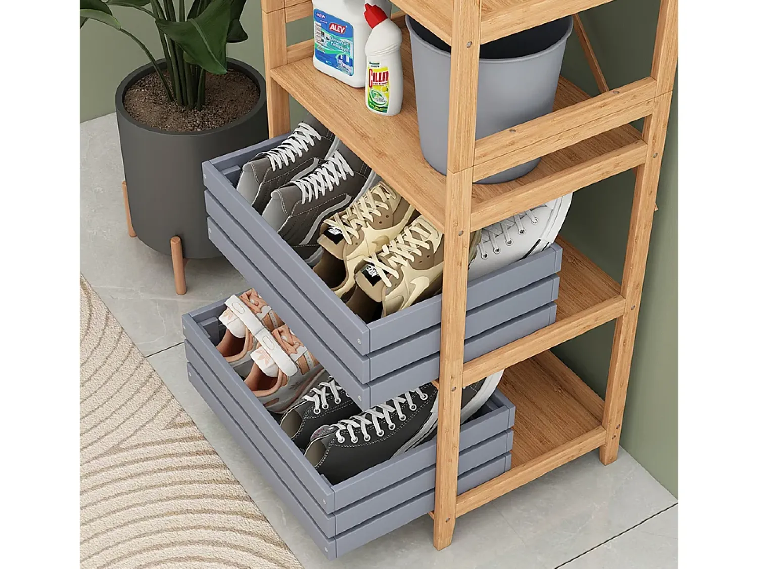 Vicco Bücherregal bambu 48.3x35.5x140.3 novaro^ Prateleira