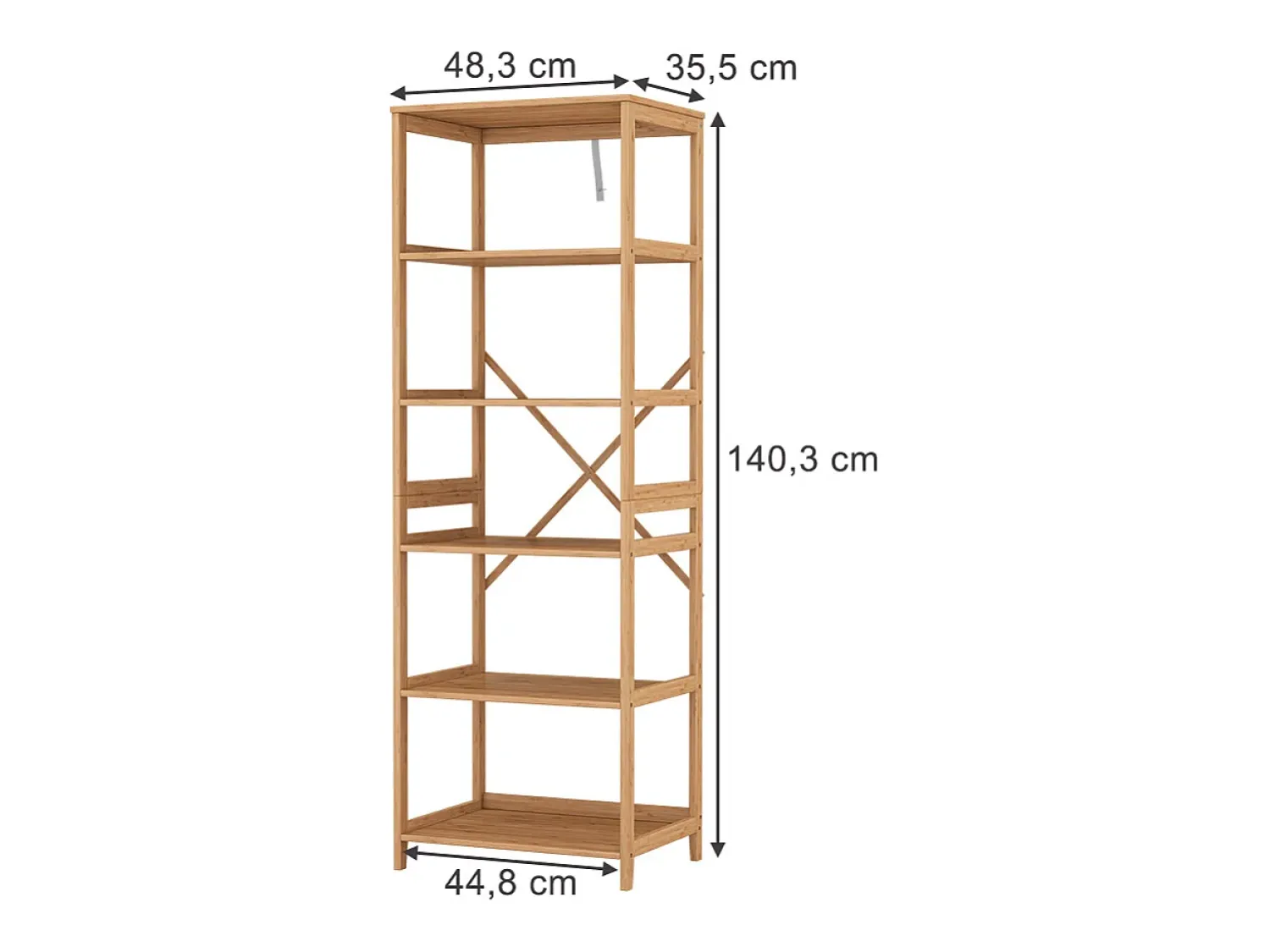 Vicco Bücherregal bambu 48.3x35.5x140.3 novaro^ Prateleira