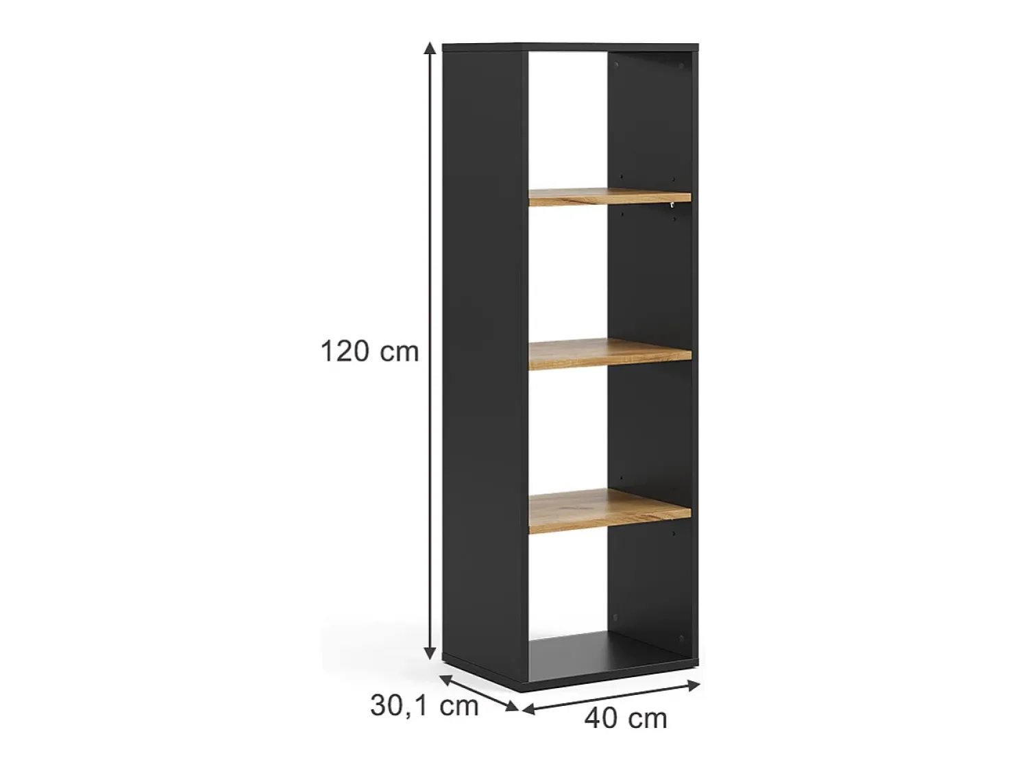 Prateleira*Vicco Bücherregal carvalho antracite/goldkraft 40x30x120 tomy Cinza antracite