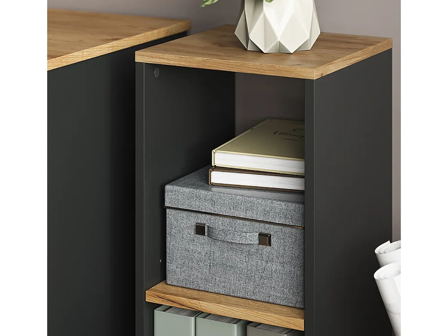 Prateleira*Vicco Bücherregal carvalho antracite/goldkraft 30x30x74 tomy Cinza antracite