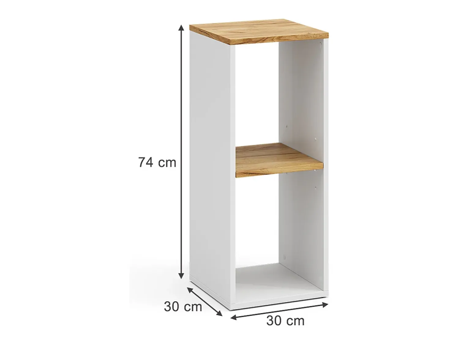 Prateleira|Vicco Bücherregal carvalho branco/dourado 30x30x74 tomy Natural escuro