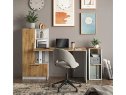 Prateleira|Vicco Bücherregal carvalho branco/dourado 30x30x74 tomy Natural escuro