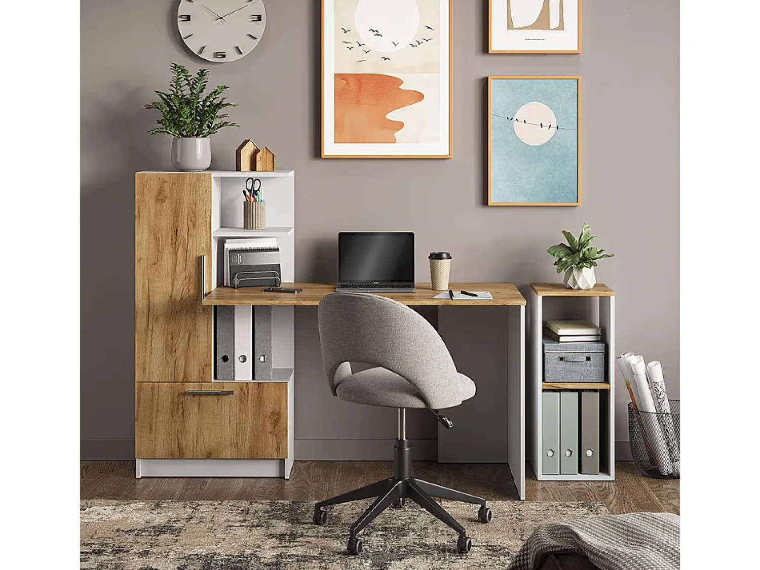 Prateleira|Vicco Bücherregal carvalho branco/dourado 30x30x74 tomy Natural escuro