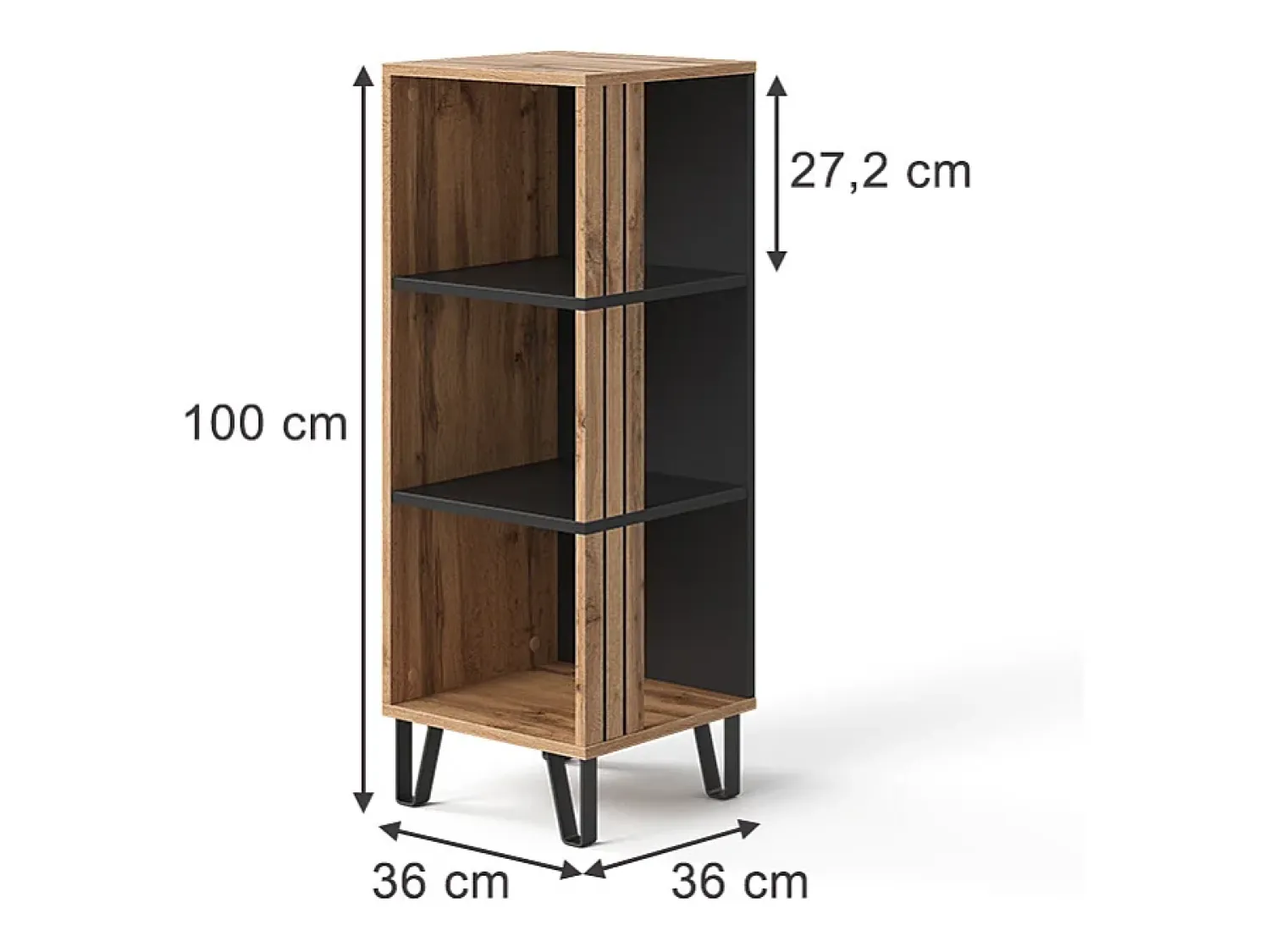 Prateleira*Vicco Bücherregal carvalho wotan 36x36x100 amber Natural escuro