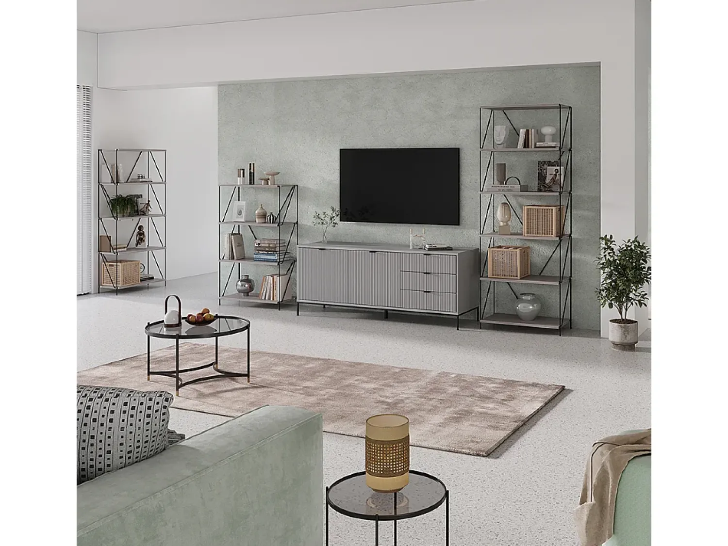 Discount Vicco Bücherregal cinza-bege/preto 60x30x134.5 ravix Cinzento