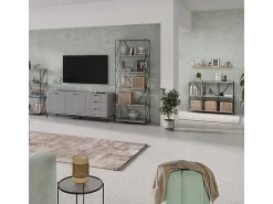 Vicco Bücherregal cinza-bege/preto 90x30x71 ravix^ Prateleira