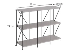 Vicco Bücherregal cinza-bege/preto 90x30x71 ravix^ Prateleira