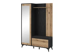 Móvel De Entrada* Bengaleiro AMBIHOME JESS - Preto/Carvalho, C134xP39xA197cm Castanho