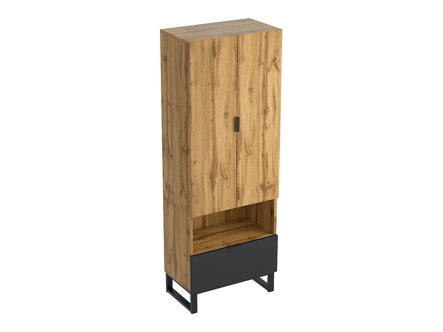 Discount ModernLuxe Bengaleiro com gaveta e compartimento - com varão - Natural Natural claro