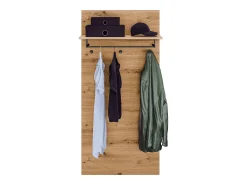 Cabide De Pé*Petits-Meubles Bengaleiro de parede 3 ganchos 1 prateleira Liora Wood Natural claro