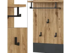 Cabide De Pé*Vicco Bengaleiro de parede antracite 44x25.6x83 selena Cinza antracite