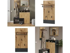 Cabide De Pé*Vicco Bengaleiro de parede antracite 44x25.6x83 selena Cinza antracite