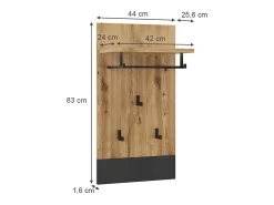 Cabide De Pé*Vicco Bengaleiro de parede antracite 44x25.6x83 selena Cinza antracite