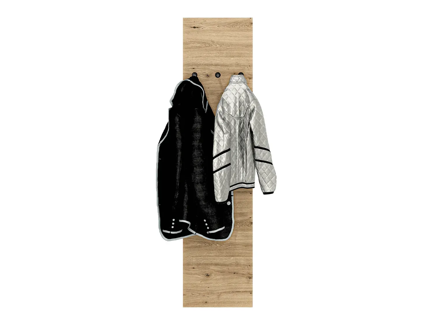 Petits-Meubles Bengaleiro de parede com 3 ganchos Liora Wood^ Cabide De Pé