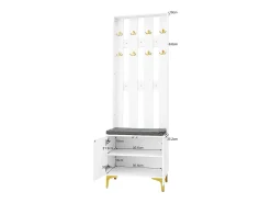 Móvel De Entrada|ModernLuxe Bengaleiro para sala - com ganchos e bancada para sapatos - Branco