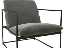 New Dorel Home Benjamin | Cadeira de Acento em Veludo Cinzento