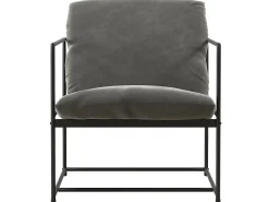 New Dorel Home Benjamin | Cadeira de Acento em Veludo Cinzento