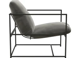 New Dorel Home Benjamin | Cadeira de Acento em Veludo Cinzento
