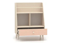 New Petits-Meubles Biblioteca 1 gaveta Alycia - rosa coral - efeito madeira 90cm Bege