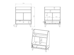 Best Petits-Meubles Biblioteca 1 gaveta Alycia - cinzento - efeito madeira 90cm Bege