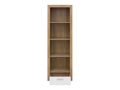 Biblioteca*Petits-Meubles Biblioteca 1 gaveta Nora branco e madeira 192cm Natural claro