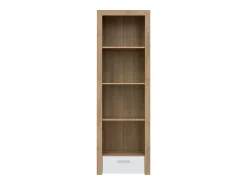 Biblioteca*Petits-Meubles Biblioteca 1 gaveta Nora branco e madeira 192cm Natural claro