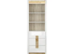 Discount Petits-Meubles Biblioteca 3 gavetas Helios branco e madeira 202cm Natural claro