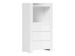 Biblioteca|Petits-Meubles Biblioteca 3 gavetas Hella branco e madeira 203cm Natural claro / Branco
