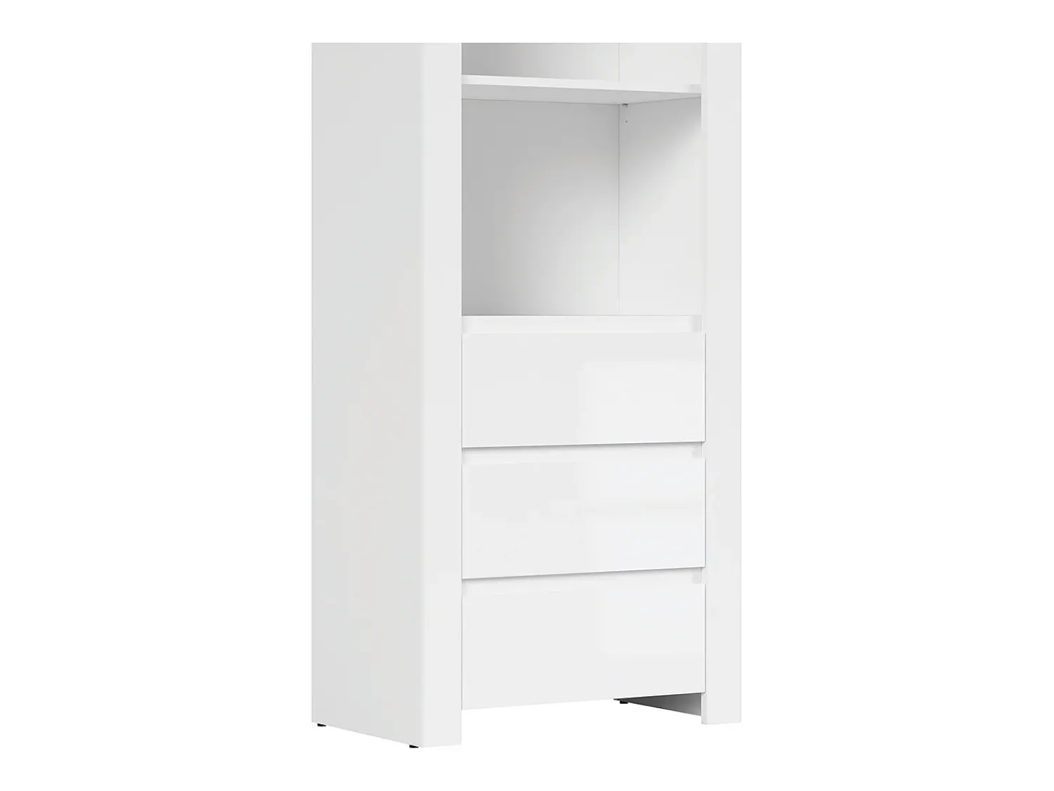Biblioteca|Petits-Meubles Biblioteca 3 gavetas Hella branco e madeira 203cm Natural claro / Branco