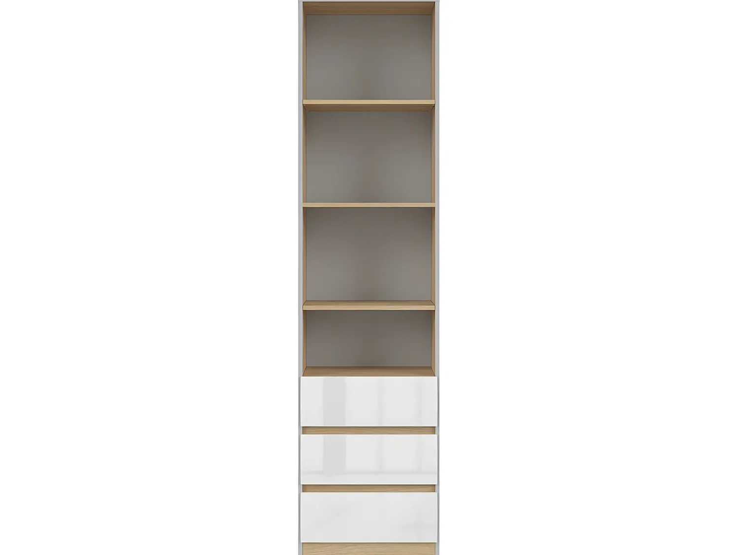 Petits-Meubles Biblioteca 3 gavetas Pop e branco 200cm^ Biblioteca