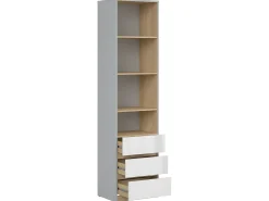 Petits-Meubles Biblioteca 3 gavetas Pop e branco 200cm^ Biblioteca